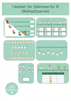 Vorschau - Fördermaterial/Inklusion - Mathe Weihnachten: Freiarbeit im Zahlenraum bis 10 - Deckblatt