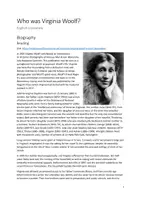 Vorschau - Stundenentwürfe - Englisch: Literatur - Virginia Woolf - Deckblatt