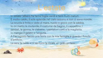 anteprima - Esercizi - L´estate: descrizione e attività didattiche - Pagina di copertina