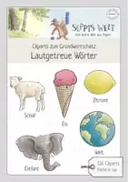Vorschau - selbst erstellte Cliparts/Grafiken - Clipart-Paket Rechtschreibung: Lautgetreue Wörter mit 1, 2 oder 3 Silben - Deckblatt
