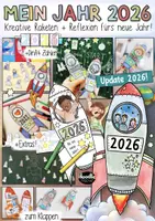 Vorschau - Mal- und Bastelvorlagen - Rakete 2026 / Raketen fürs neue Jahr / Neujahr mit Sketchnotes - Deckblatt
