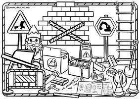 Vorschau - Spiele - Ausmalbilder "Wichteltür-Szenen" / Wichtel Malvorlagen - Seite 1