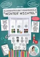 Vorschau - Spiele - Bastelpaket "Winter-Wichtel" Girlande Ausmalbilder Fensterbild Frühlingsblumen - Seite 1