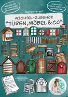 Vorschau - Mal- und Bastelvorlagen - Cliparts-Set Wichtelzubehör "Türen, Möbel &Co" / Wichtel - Deckblatt