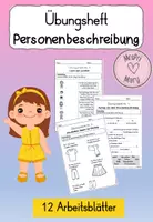 Vorschau - Arbeitsblätter - Personenbeschreibung Übungsheft - Deutsch Klasse 3 und 4 - Deckblatt