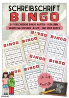 Vorschau - Spiele - Schreibschrift Bingo für Schwungübungen - Deckblatt