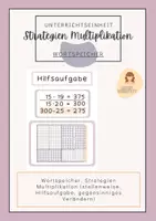 Vorschau - Poster - Wortspeicher Halbschriftliche Multiplikation I stellenweise I Hilfsaufgabe I gegensinniges Verändern. - Deckblatt