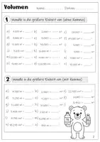 Vorschau - Arbeitsblätter - Größen und Einheiten - Volumen (Mathe Arbeitsblätter Klasse 5 & Klasse 6) - Seite 2