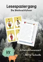 Vorschau - Arbeitsblätter - Lesespaziergang "Die Weihnachtsfeier" - Deckblatt
