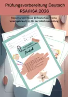 Vorschau - Arbeitsblätter - Prüfung 2026 Klassenarbeit Klasse 10 Sprachgebrauch - Deckblatt