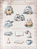 Vorschau - Mal- und Bastelvorlagen - Knuffies Büchertraum CLIPARTS SET - Seite 1