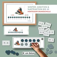 Vorschau - Spiele - Addition & Subtraktion bis 10 - Montessori Grundschulle. - Deckblatt