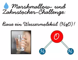 Vorschau - Arbeitsblätter - Wassermolekül Marshmallow- und Zahnstocher-Challenge: - Deckblatt