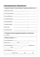 Vorschau - Arbeitsblätter - Leistungskontrolle oder Übung Präpositionen - Seite 3
