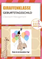 Vorschau - Poster - Giraffenklasse – Geburtstagsschild - Deckblatt