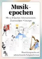 Vorschau - Arbeitsblätter - Musikepochen: Vom Mittelalter bis heute - Deckblatt