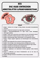 Vorschau - Stationenlernen - Das Auge entdecken: Arbeitsblätter & Probevorbereitung - Klasse 3 - Deckblatt