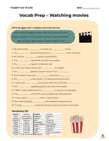 Vorschau - Arbeitsblätter - ZP 10 Vocab Prep - Watching movies - Deckblatt