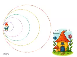 Vorschau - Arbeitsblätter - Nachspuren & Schwungübungen "BRING DEN WICHTEL IN SEIN WICHTELHAUS" (Weihnachten) - für Linkshänder und Rechtshänder in diversen Versionen - Seite 1
