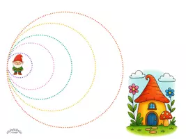 Vorschau - Arbeitsblätter - Nachspuren & Schwungübungen "BRING DEN WICHTEL IN SEIN WICHTELHAUS" (Weihnachten) - für Linkshänder und Rechtshänder in diversen Versionen - Seite 2