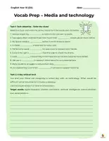 Vorschau - Arbeitsblätter - ZP 10 Vocab Prep - Media and technology - Deckblatt