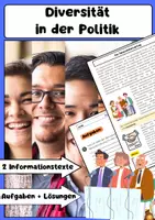 Vorschau - Arbeitsblätter - Diversität in der Politik: Demokratie, Repräsentation, politische Teilhabe - Deckblatt