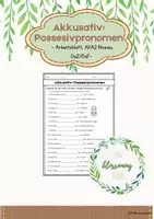 Vorschau - Arbeitsblätter - Akkusativ Possessivpronomen/ DaZ & DaF/ A1-A2 - Deckblatt