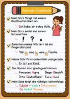 Vorschau - Poster - Schreib Checkliste Poster/DaZ & DaF/A1-A2 - Seite 1