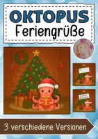 Vorschau - Anderer Materialtyp - Oktopusklasse Feriengrüße Weihnachten - Deckblatt