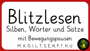 Vorschau - Präsentationen/Tafelbilder - Blitzlesen mit Bewegungspausen (M, A, O, I, L, T, S, E, N, P, F, H, U) - Seite 1