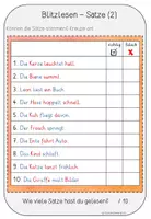 Vorschau - Aufgabenkarten - Blitzlesen - Sätze - 1. & 2. Klasse - Seite 3