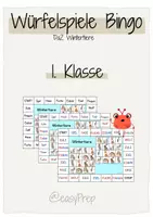 Vorschau - Stationenlernen - Silben-Bingo Wintertiere – Erstleser 1. Klasse, 3fach differenziert - Deckblatt