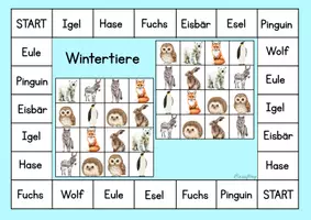 Vorschau - Stationenlernen - Silben-Bingo Wintertiere – Erstleser 1. Klasse, 3fach differenziert - Seite 1