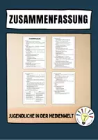 Vorschau - Merkblätter - Zusammenfassung (Jugendliche in der Medienwelt) - Deckblatt