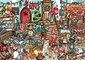 Vorschau - Spiele - Wimmelbild Bildkarte "Wichtelliebe" / Wichtel Wichteltür - Seite 1