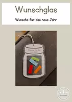 Vorschau - Mal- und Bastelvorlagen - Wunschglas - Wünsche für das neue Jahr - Deckblatt