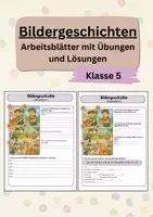Vorschau - Arbeitsblätter - Bildergeschichte Klasse 5 Arbeitsblätter mit Lösungen - Deckblatt