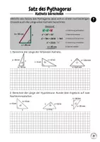 Vorschau - Arbeitsblätter - Satz des Pythagoras: Kathete berechnen - Seite 1