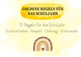 Vorschau - Bildkarten - Goldene Regeln für das Schuljahr – Grundschule - Deckblatt