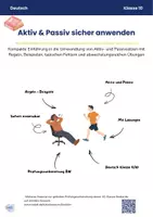Vorschau - Arbeitsblätter - Aktiv & Passiv – Regeln, Beispiele, Übungen + Lösungen | Deutsch Klasse 8–10 - Deckblatt