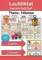 Vorschau - Unterrichtsreihen - Laufdiktat • Schleichdiktat: Nikolaus - DaZ/DaF / Deutsch (Diktat) - Deckblatt