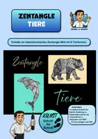 Vorschau - Stundenentwürfe - Kunstprojekt „Zentangle Tiere“ – Muster zeichnen mit Tiermotiven - Deckblatt