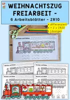 Vorschau - Arbeitsblätter - Weihnachtszug, Freiarbeit im ZR 10 & 20 (differenziert), Klasse1 - Deckblatt