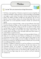 Vorschau - Arbeitsblätter - Moldau Lesetext mit Fragen + Lösungen Leseverstehen Wortspeicher didaktische Reserve Lesen Leseverständnis - Seite 3