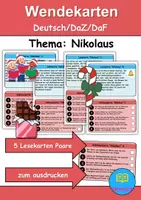 Vorschau - Arbeitsblätter - Wendekarten/Lesekarten: Nikolaus - DaZ/DaF / Deutsch - Deckblatt