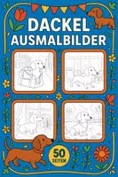 Vorschau - Mal- und Bastelvorlagen - Dackel Ausmalbilder (50 Malvorlagen) inkl. Stundenentwurf (PDF) - Deckblatt