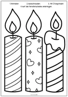 Vorschau - Mal- und Bastelvorlagen - ✨ Kreatives Kerzen-Bastelprojekt für die Vorweihnachtszeit – 16 Ausmalvorlagen als Fensterbilder - Seite 1