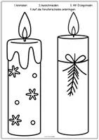 Vorschau - Mal- und Bastelvorlagen - ✨ Kreatives Kerzen-Bastelprojekt für die Vorweihnachtszeit – 16 Ausmalvorlagen als Fensterbilder - Seite 2