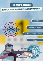 Vorschau - Arbeitsblätter - Sabotage im Biathlonstadion – Mathe Escape | Klasse 7 8 9 - Deckblatt
