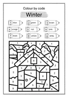 Vorschau - Arbeitsblätter - Colour by code: Winter - Seite 1